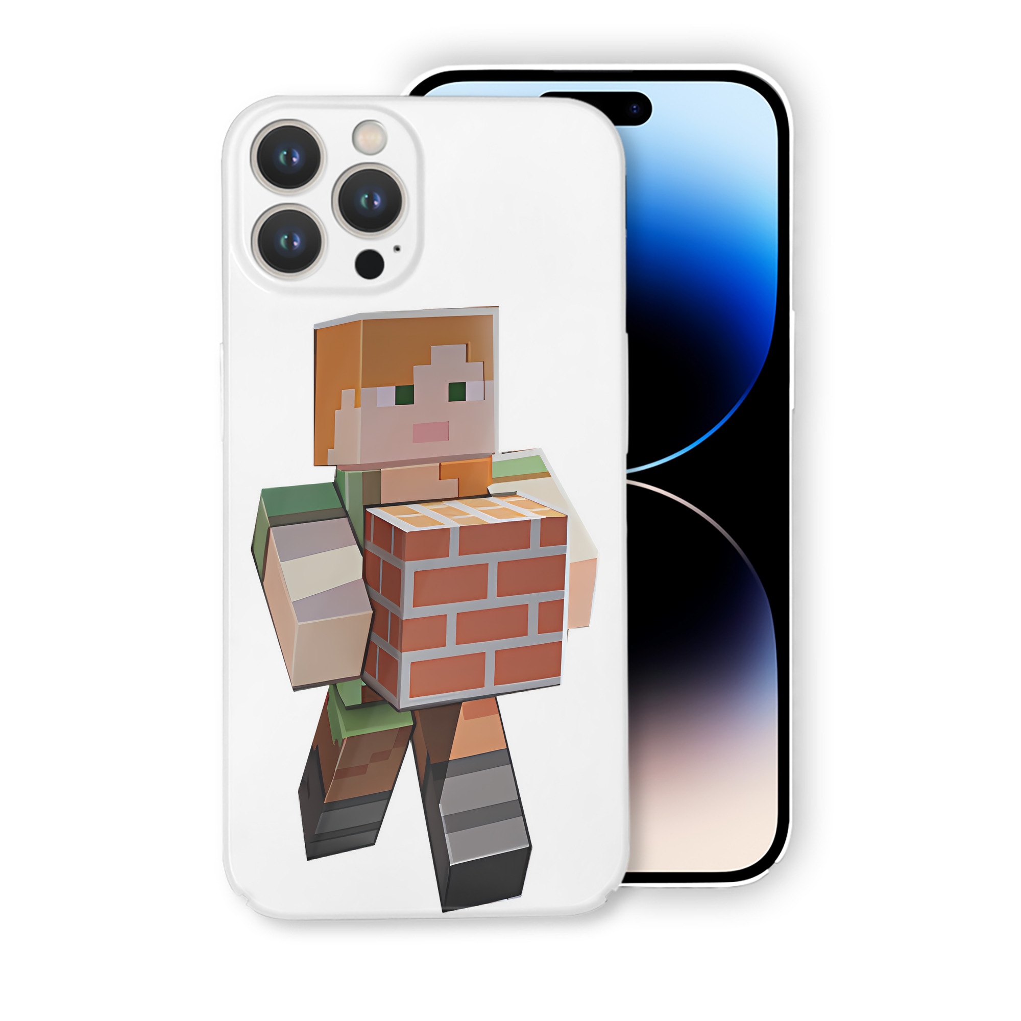 （画像用） マインクラフト ブロックの世界 Minecraft MC Block world 【iPhone 14シリーズ対応】ハードケース